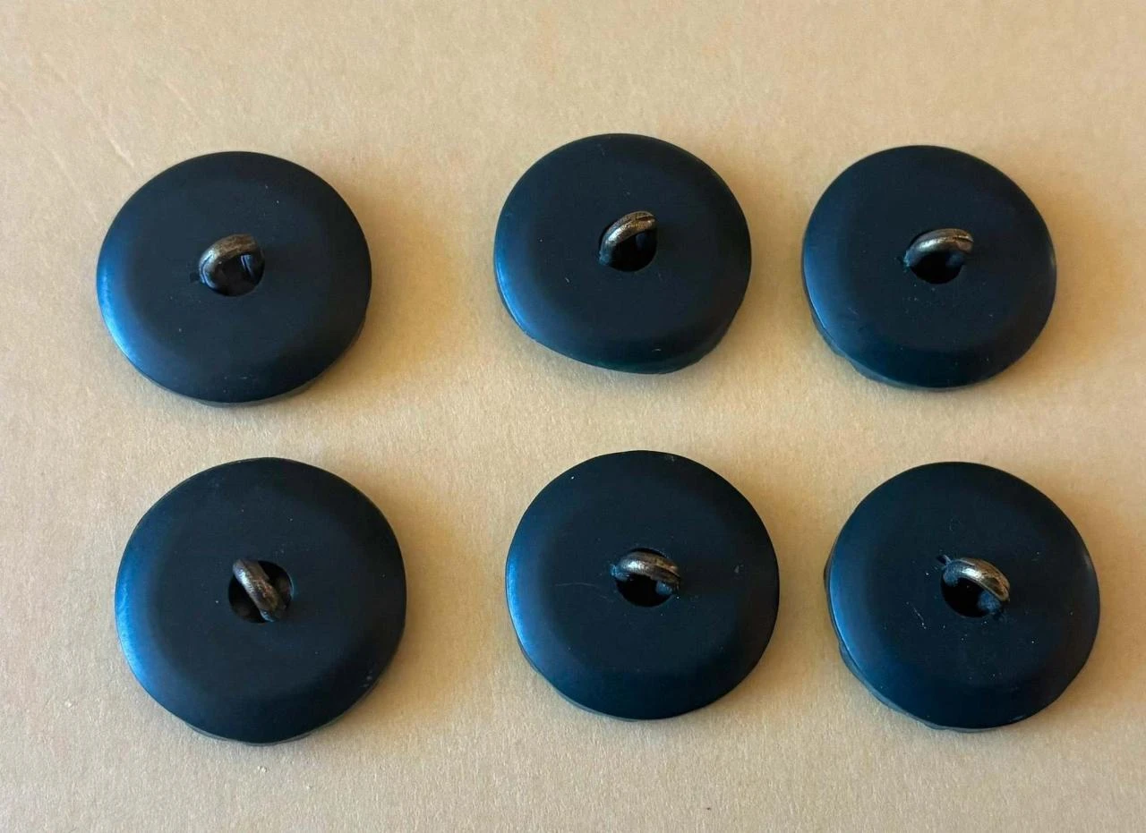 Botões Vintage Pretos Foscos – Conjunto de 6 – Botões Minimalistas em Acrílico – photo 2